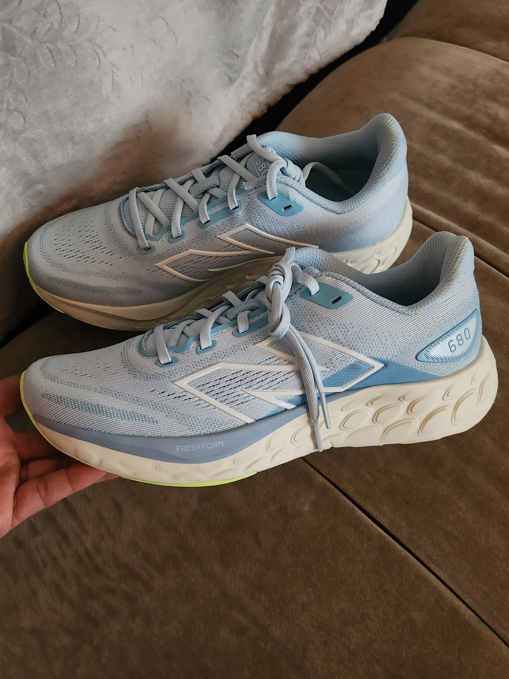 New Balance Women's Pale Blue Fresh Foam 680 Running Sneakers